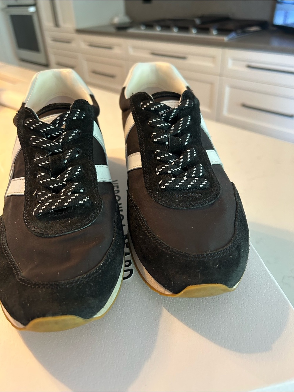 Veronica Beard Black and White Low-Top Sneakers. Like New!